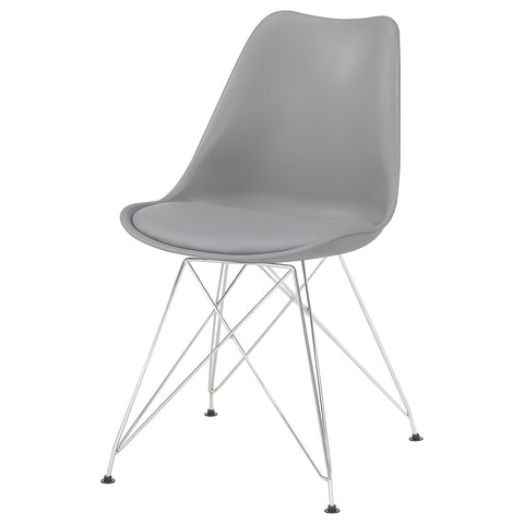 Trofello Polypropylene Dining Side Chair Grey (Set of 2)Grey
