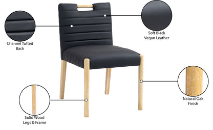 Maxwell Black Vegan Leather Dining Side Chair