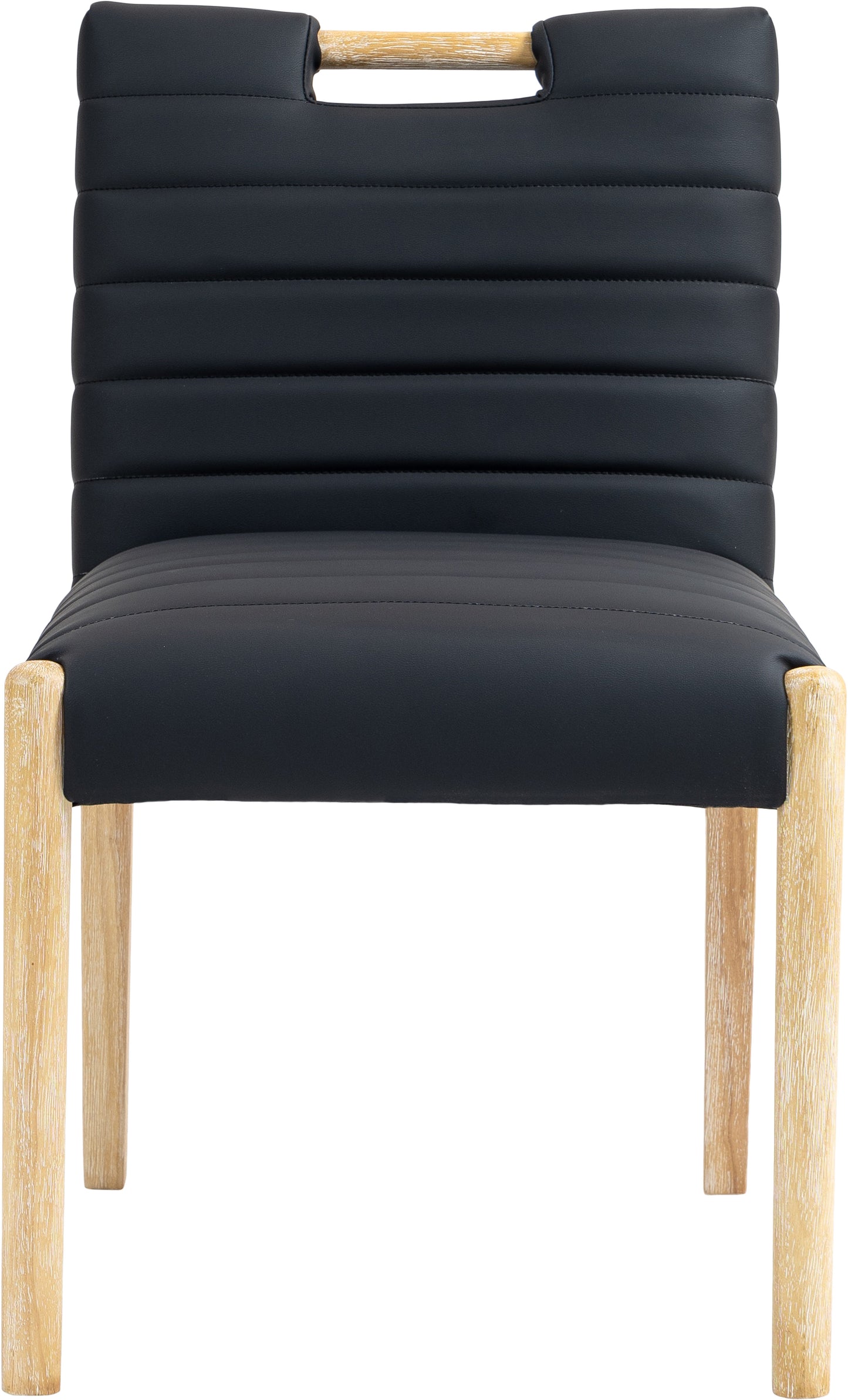 maxwell black vegan leather dining side chair