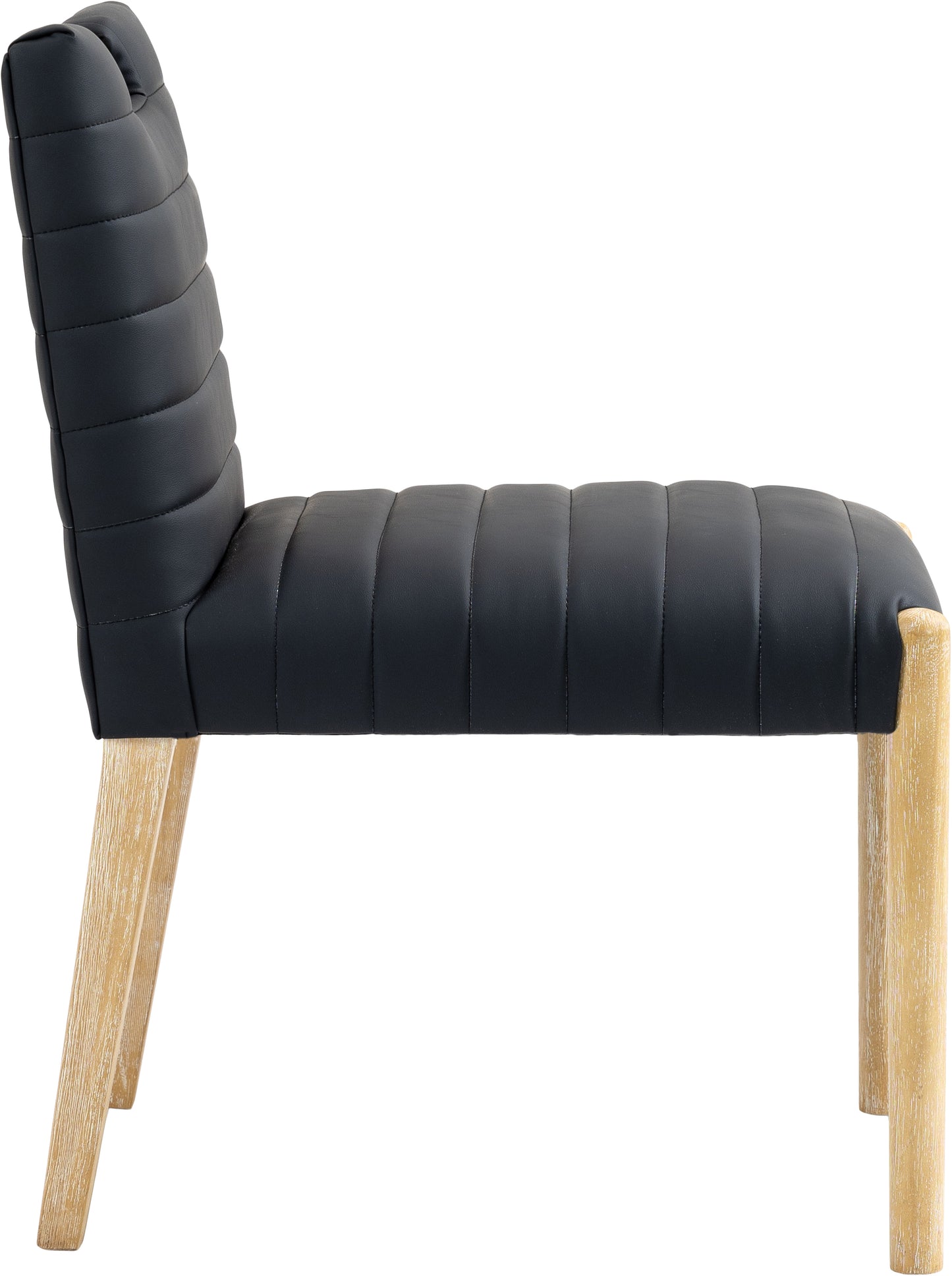 maxwell black vegan leather dining side chair