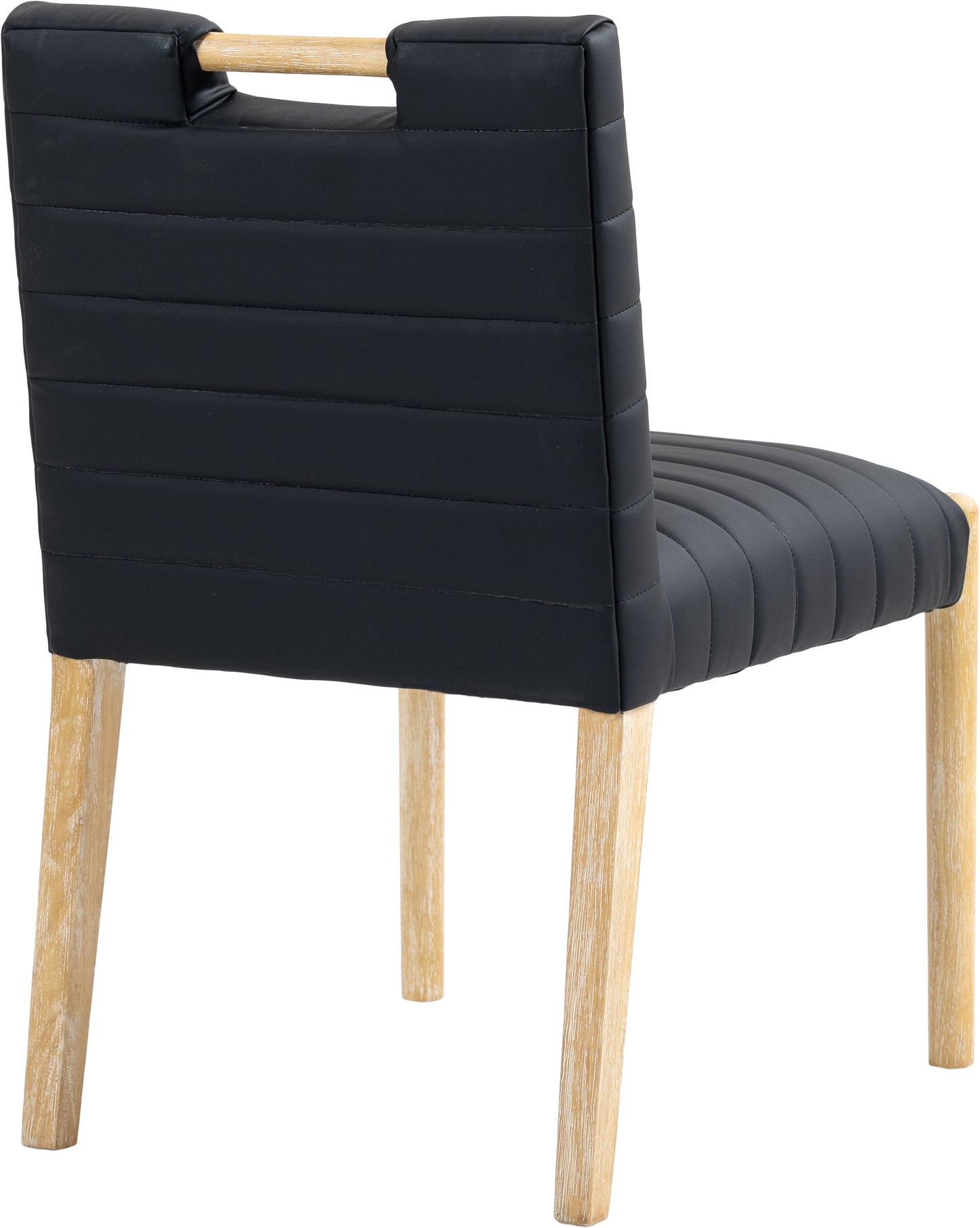 maxwell black vegan leather dining side chair