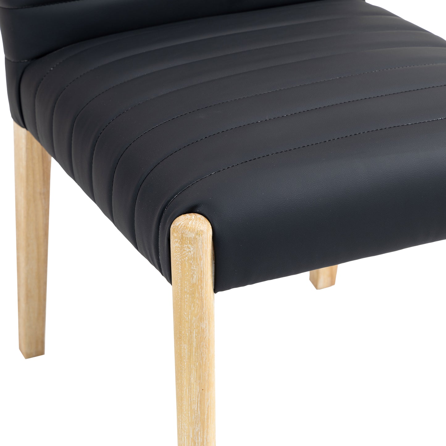 maxwell black vegan leather dining side chair