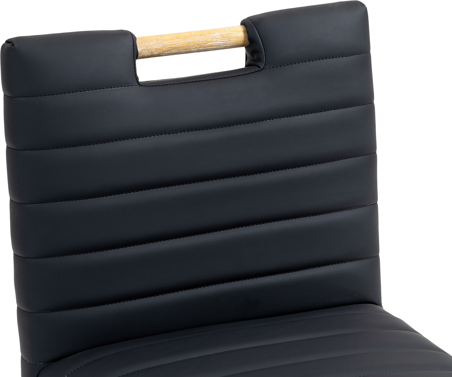 maxwell black vegan leather dining side chair