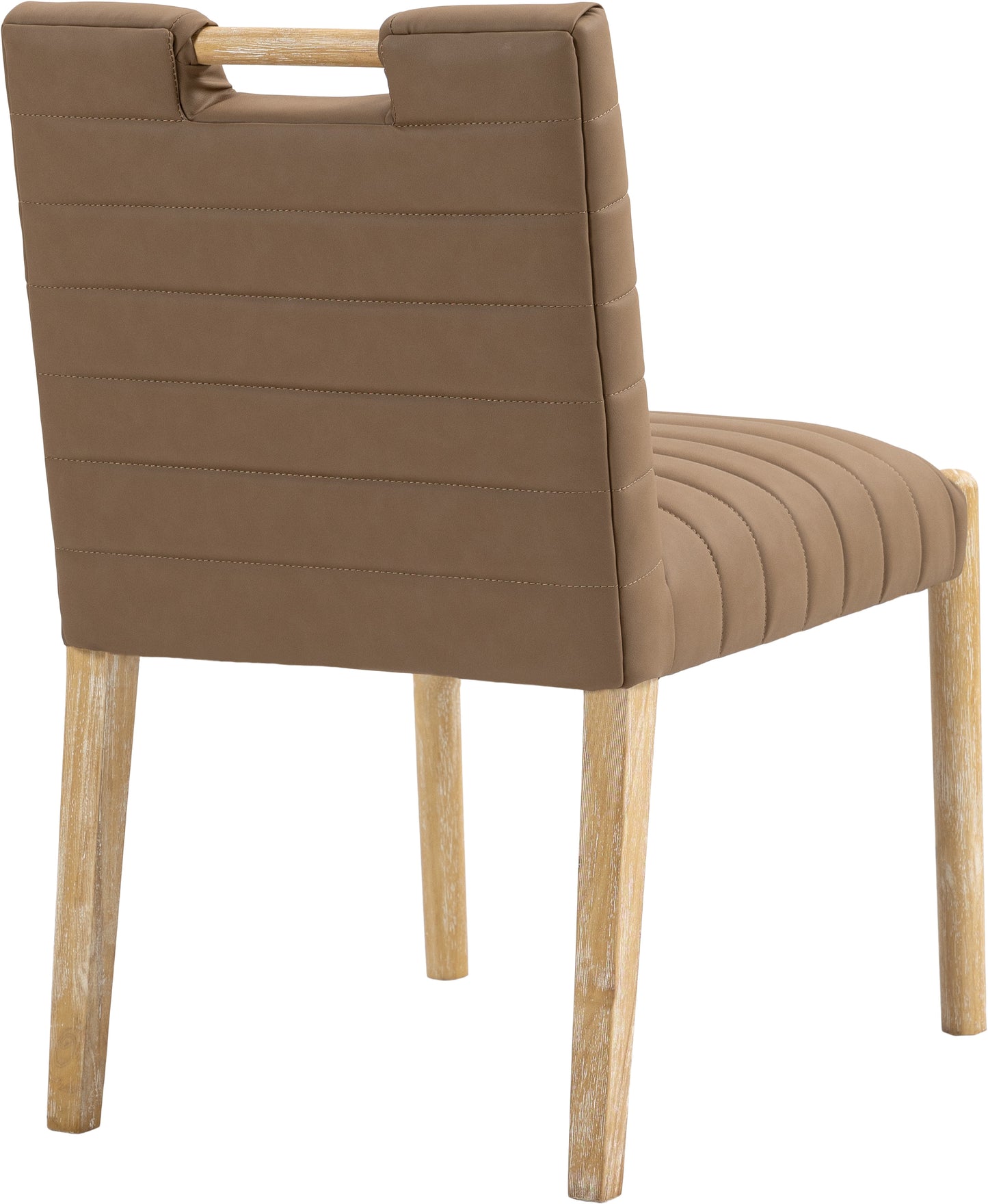 maxwell brown vegan leather dining side chair