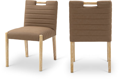 Selene Vegan Leather Upholstered Dining Side Chair, 2-Piece