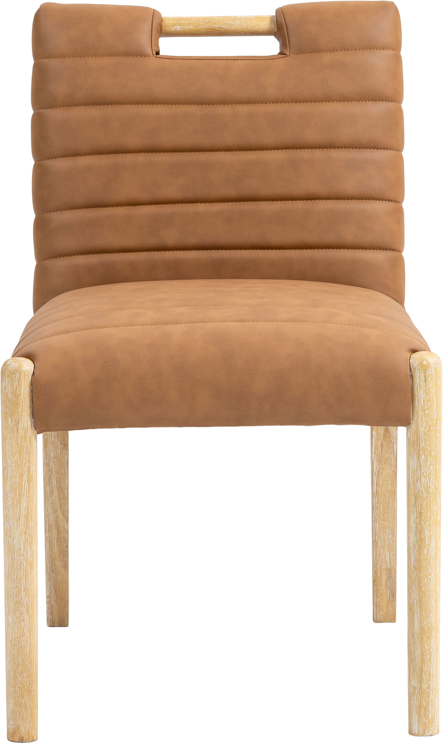 maxwell cognac vegan leather dining side chair