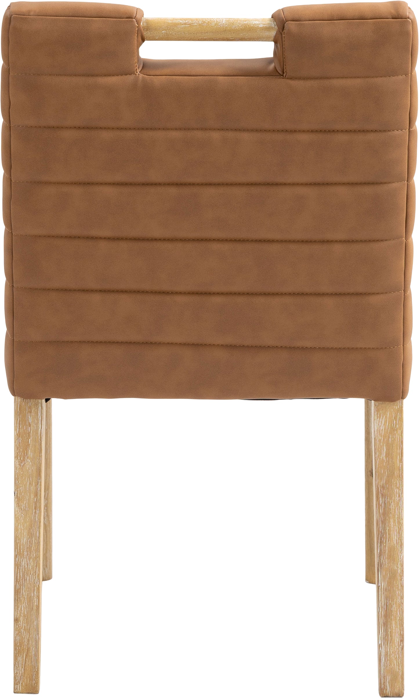 maxwell cognac vegan leather dining side chair