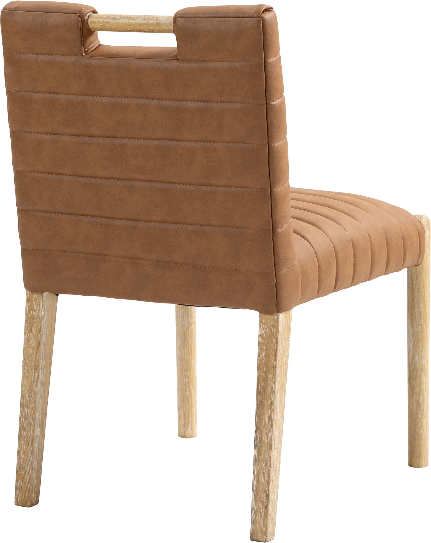 maxwell cognac vegan leather dining side chair