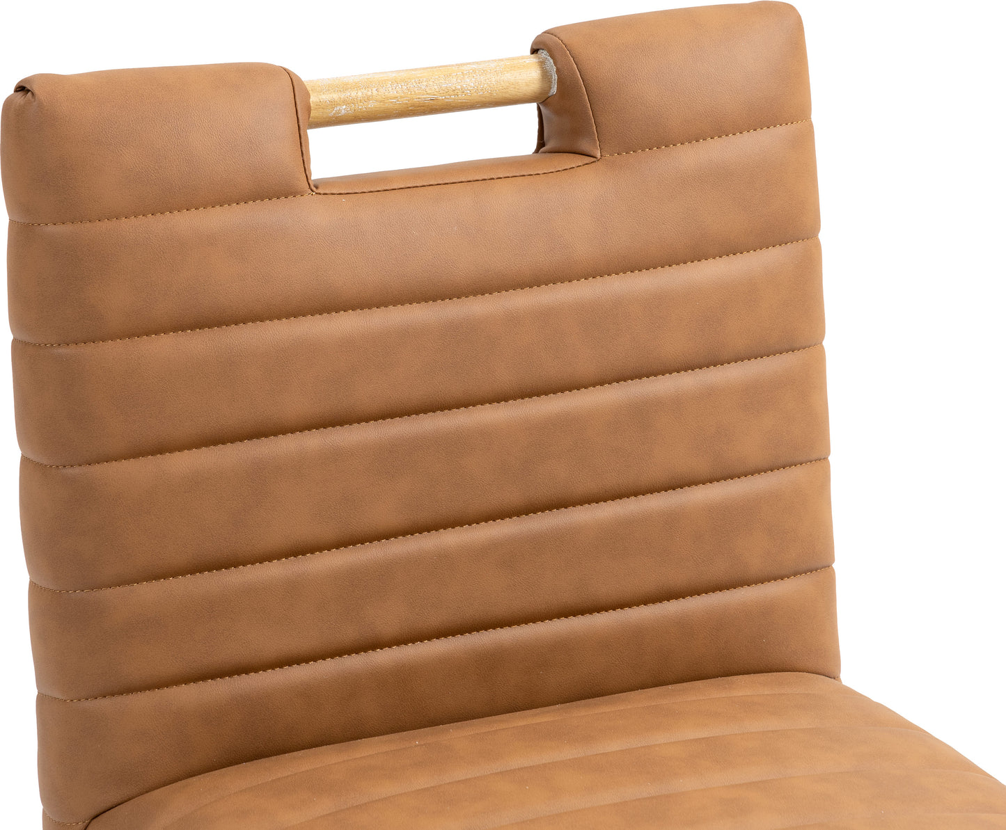 maxwell cognac vegan leather dining side chair