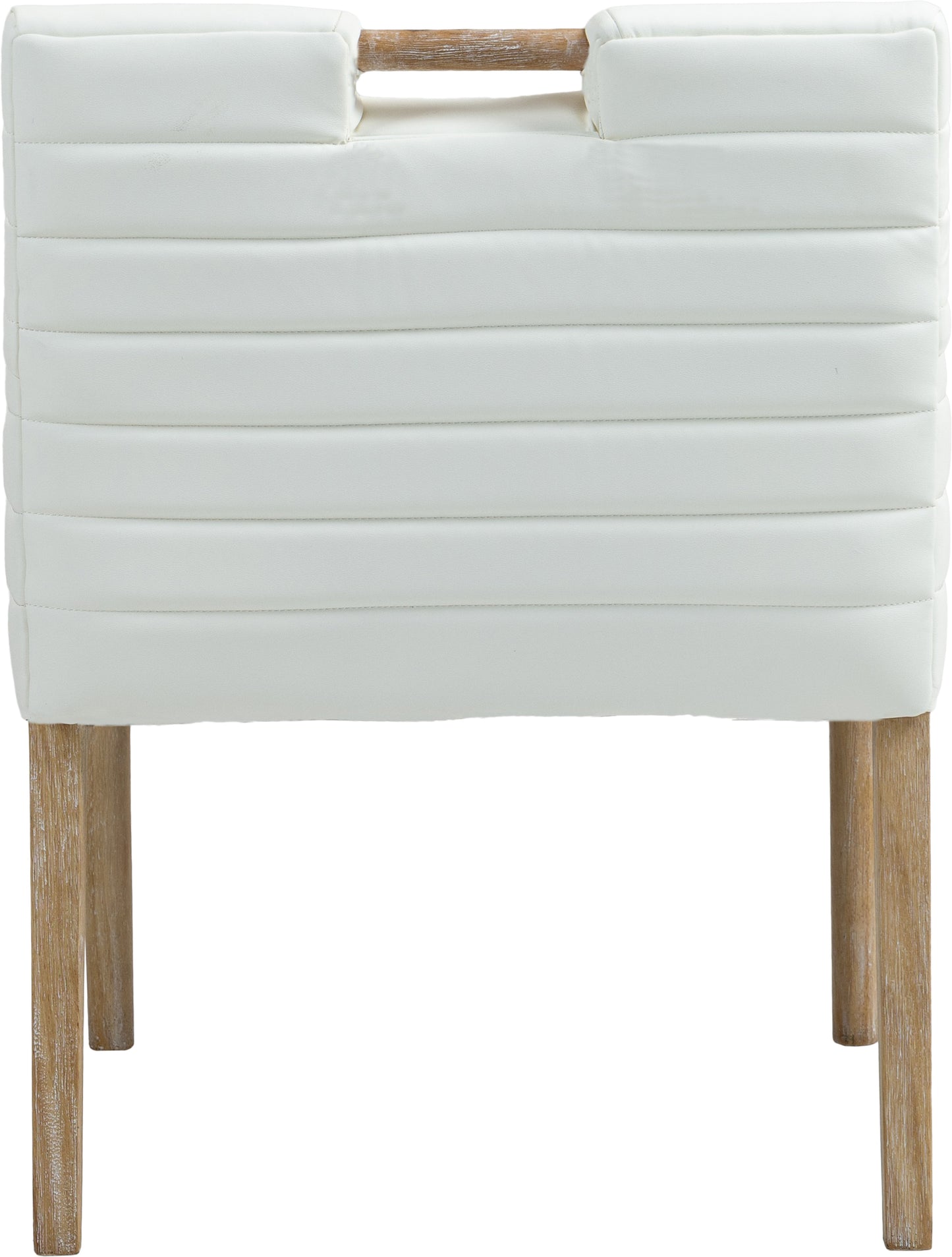 maxwell cream vegan leather dining arm chair