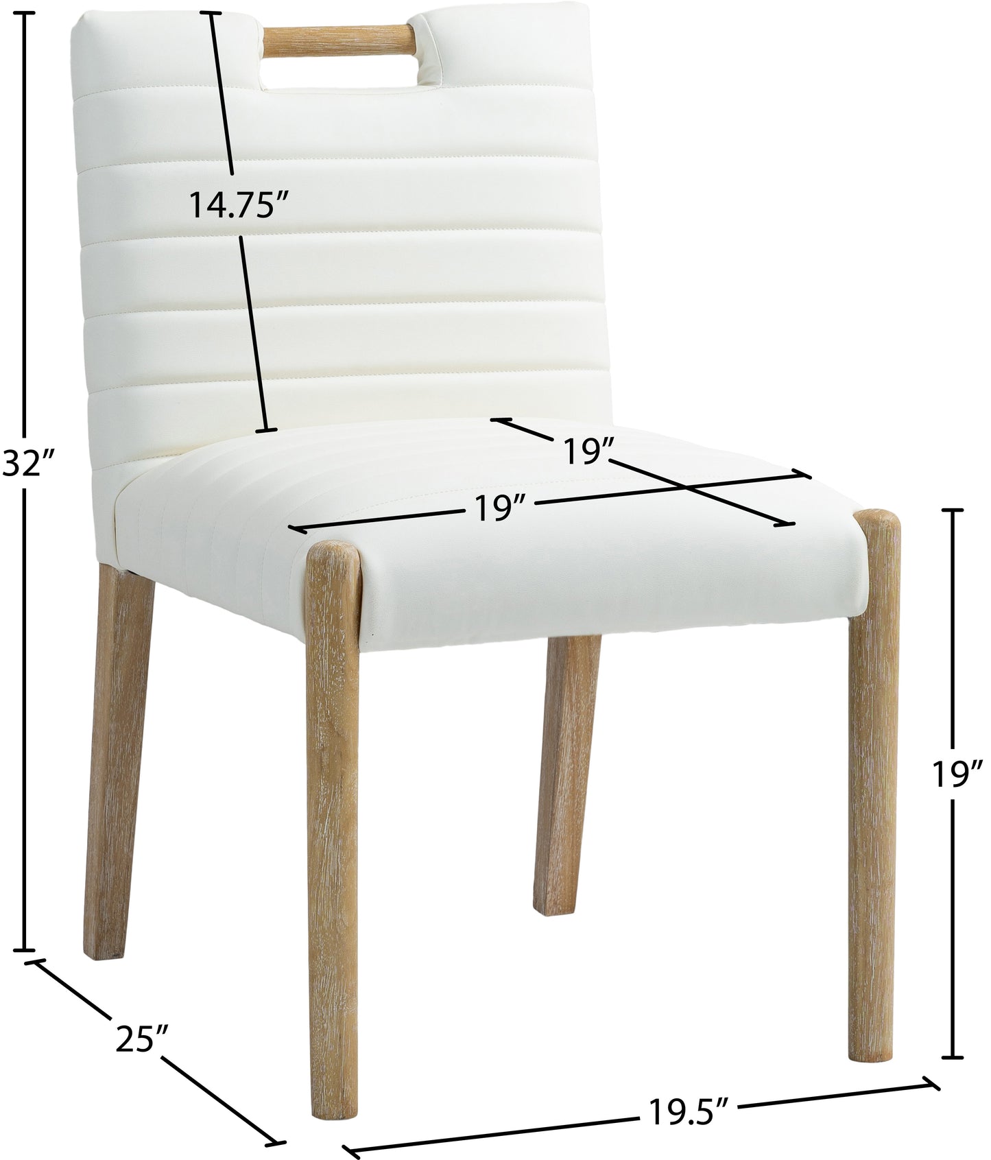 maxwell cream vegan leather dining side chair