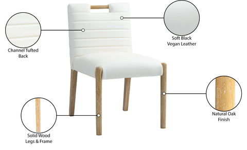 Maxwell Cream Vegan Leather Dining Side Chair