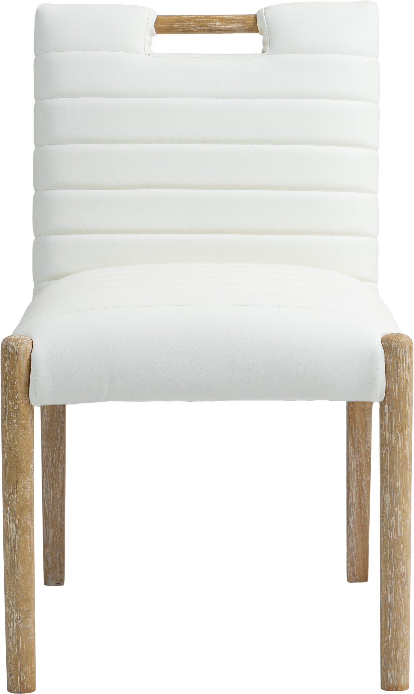 maxwell cream vegan leather dining side chair