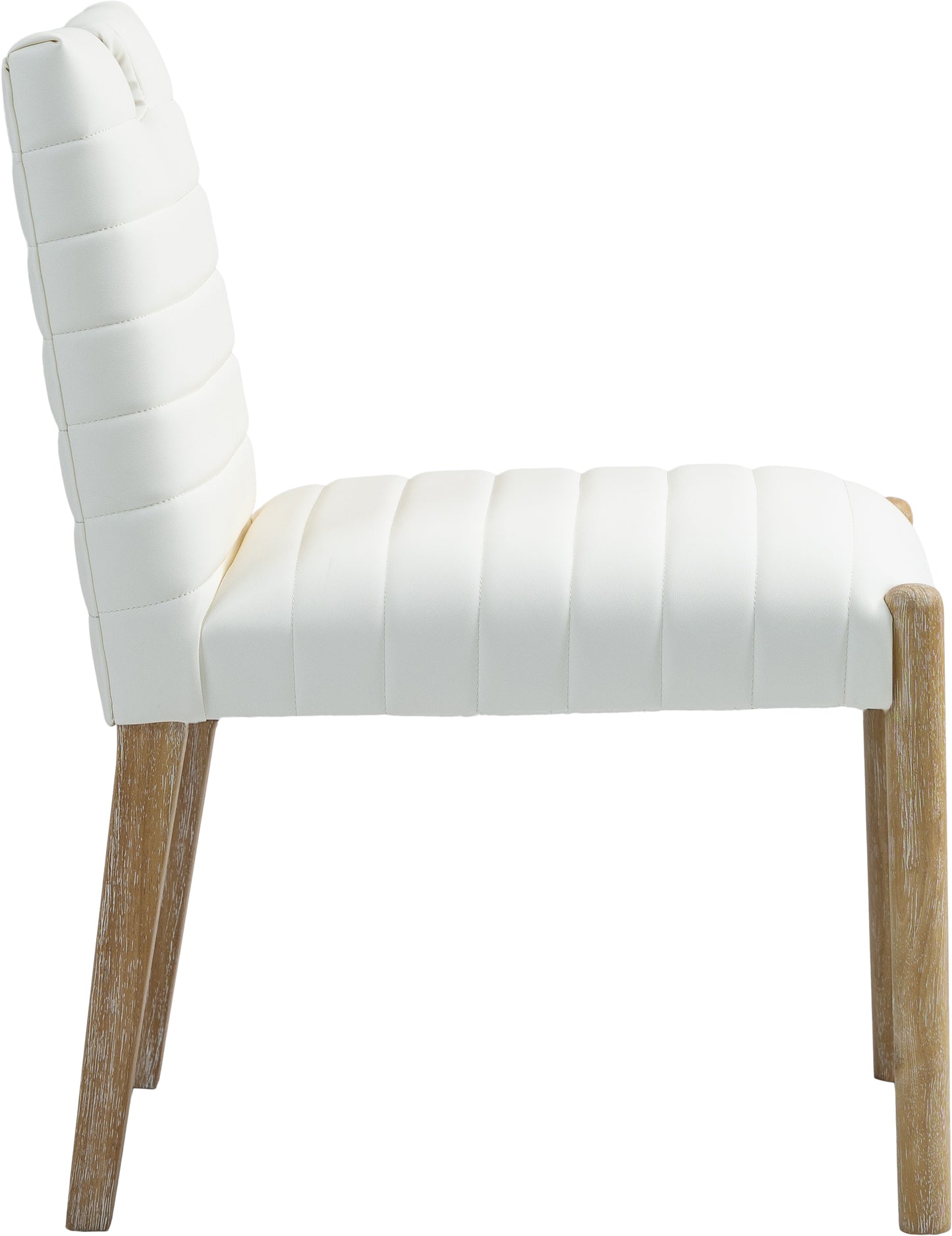 maxwell cream vegan leather dining side chair