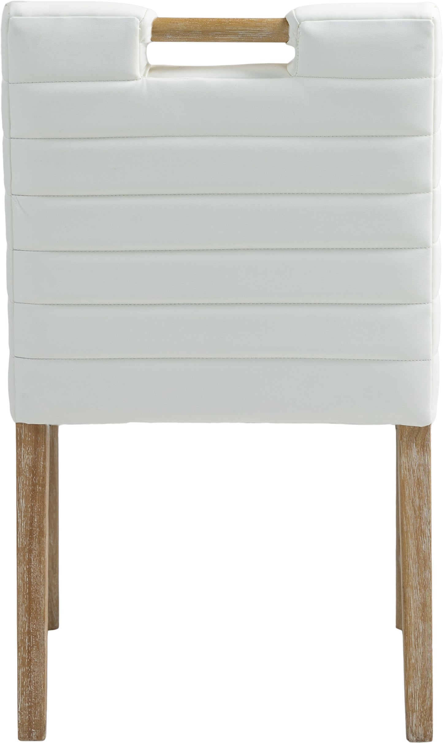 maxwell cream vegan leather dining side chair