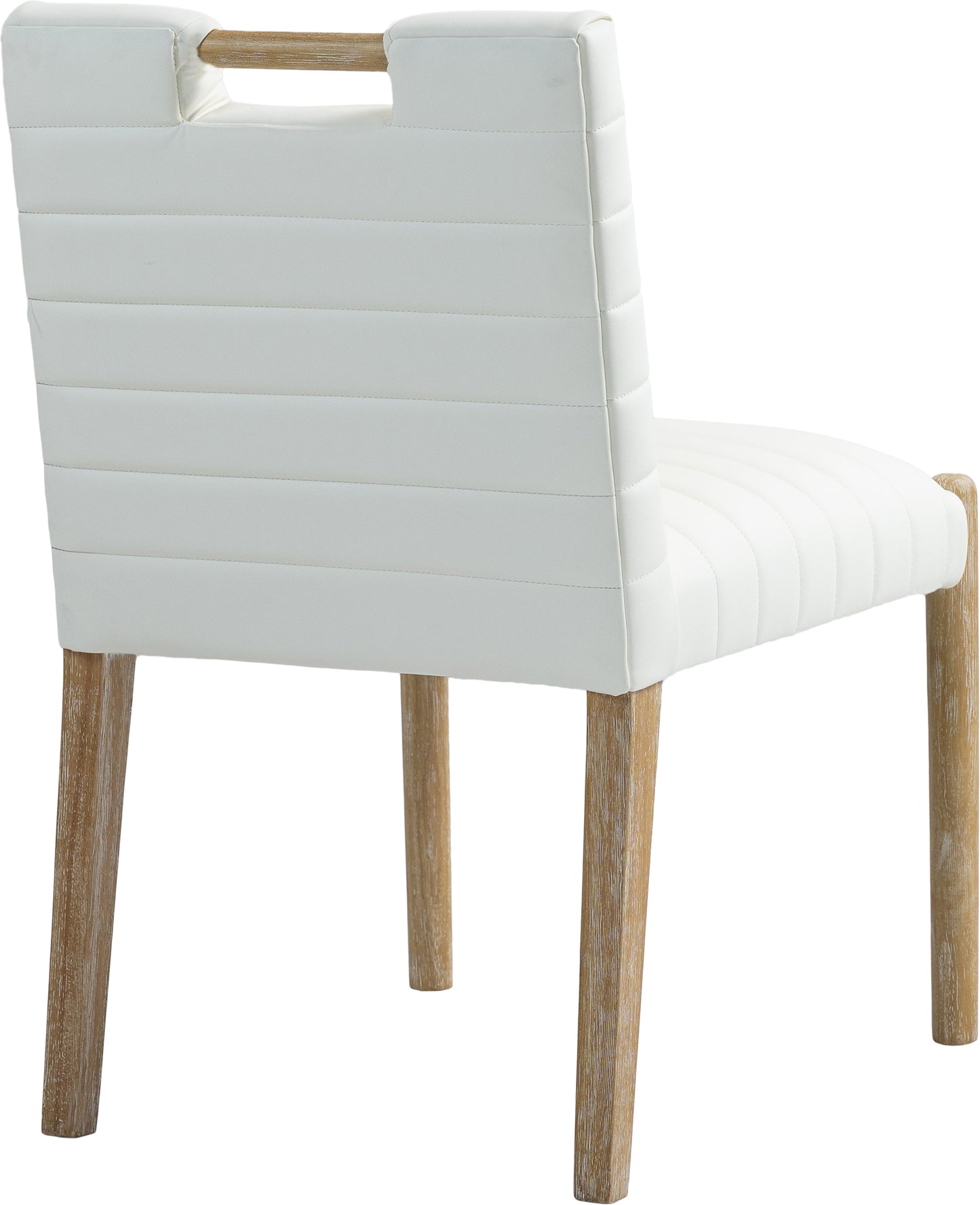 maxwell cream vegan leather dining side chair