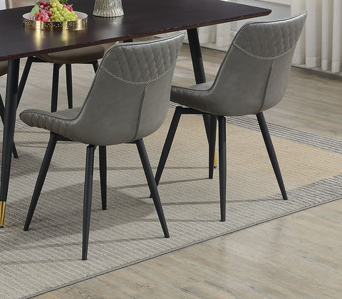 Hollyoak Upholstered Swivel Dining Side Chair Grey (Set of 2)Grey