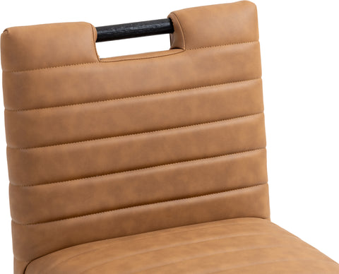 Juniper Cognac Vegan Leather Upholstered Dining Side Chair , 2-Piece (Style 2)