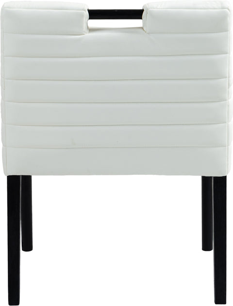 Juniper Cream Vegan Leather Upholstered Dining Arm Chair , 1 Piece (Style 2)