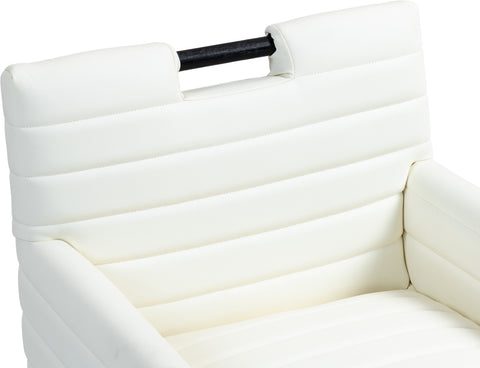 Juniper Cream Vegan Leather Upholstered Dining Arm Chair , 1 Piece (Style 2)