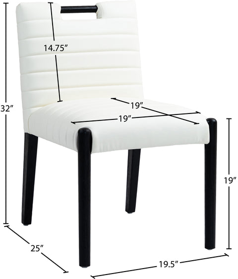 Juniper Cream Vegan Leather Upholstered Dining Side Chair , 2-Piece (Style 2)