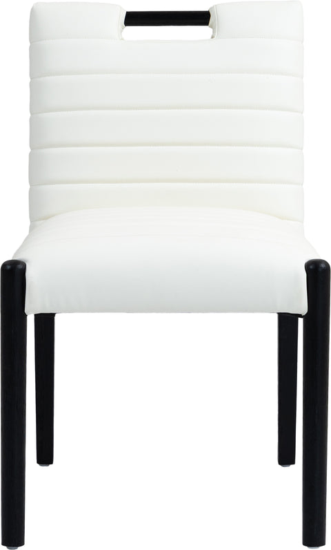 Juniper Cream Vegan Leather Upholstered Dining Side Chair , 2-Piece (Style 2)