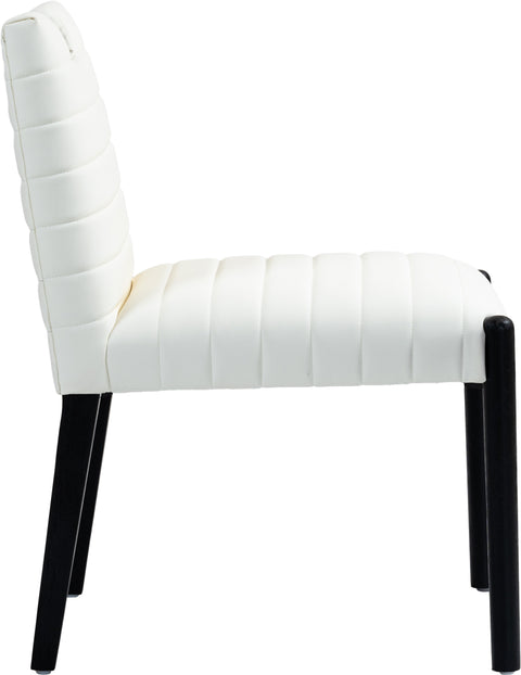 Juniper Cream Vegan Leather Upholstered Dining Side Chair , 2-Piece (Style 2)