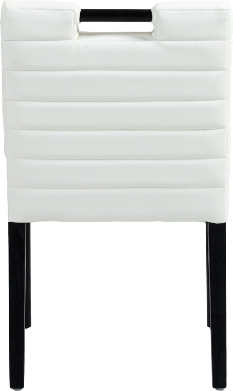 Juniper Cream Vegan Leather Upholstered Dining Side Chair , 2-Piece (Style 2)