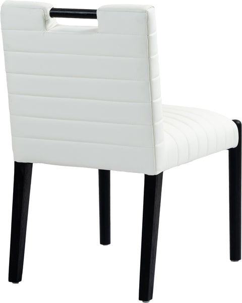 Juniper Cream Vegan Leather Upholstered Dining Side Chair , 2-Piece (Style 2)