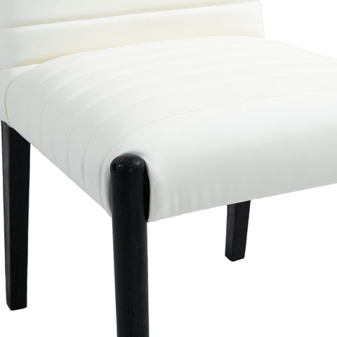 Juniper Cream Vegan Leather Upholstered Dining Side Chair , 2-Piece (Style 2)