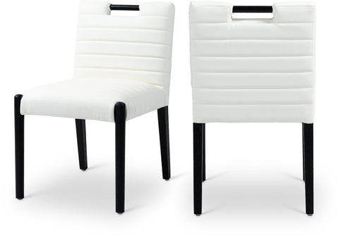Juniper Cream Vegan Leather Upholstered Dining Side Chair , 2-Piece (Style 2)