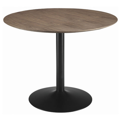Devlin Round 40-inch Wood Top Dining Table Brown WalnutBrown
