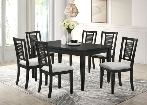 Diggs 7-piece Rectangular Dining Set Washed BlackWashed Black