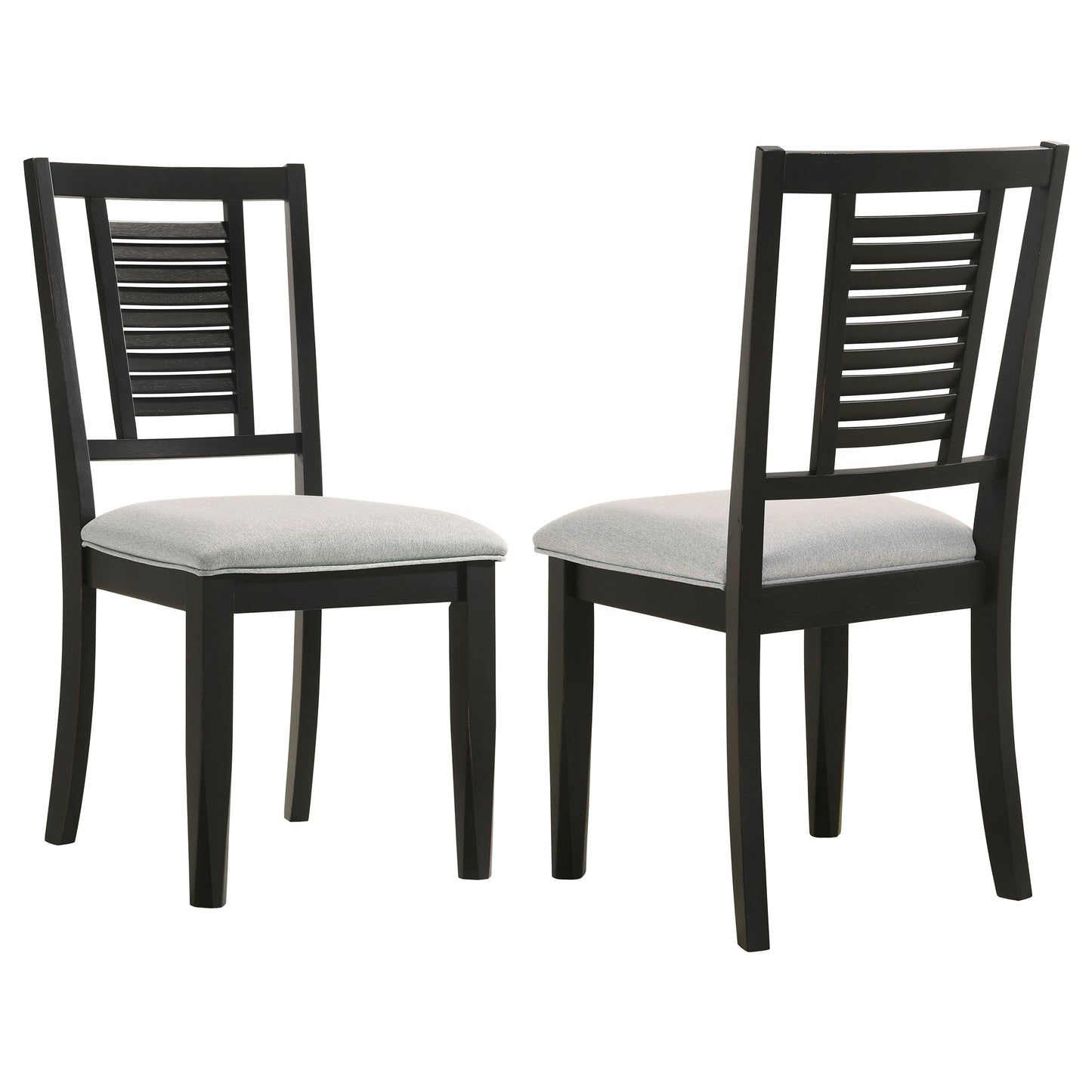 selena wood dining side chair washed black (set of 2)