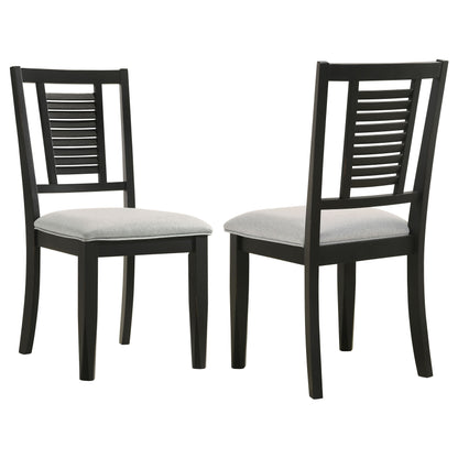 Selena Wood Dining Side Chair Washed Black (Set of 2)