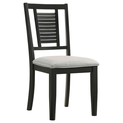 Selena Wood Dining Side Chair Washed Black (Set of 2)