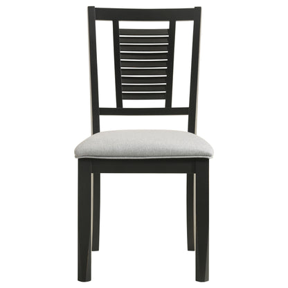 Selena Wood Dining Side Chair Washed Black (Set of 2)