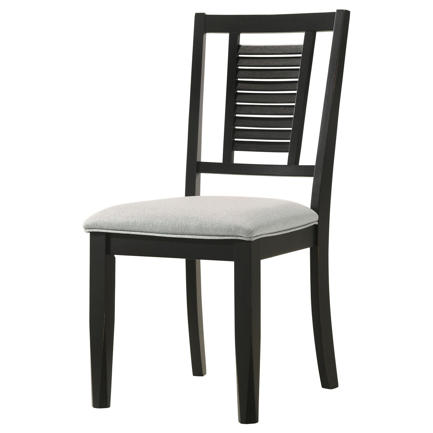 selena wood dining side chair washed black (set of 2)