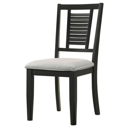 Selena Wood Dining Side Chair Washed Black (Set of 2)