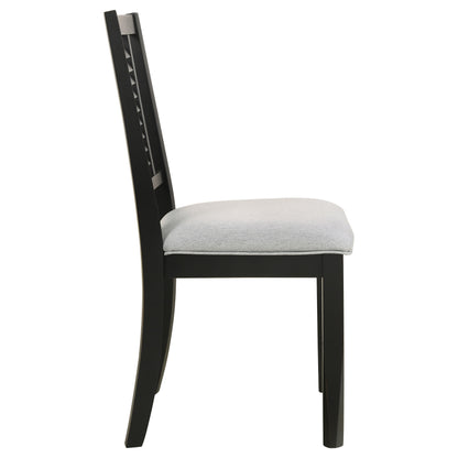 Selena Wood Dining Side Chair Washed Black (Set of 2)