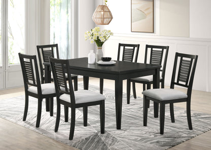 Selena Wood Dining Side Chair Washed Black (Set of 2)