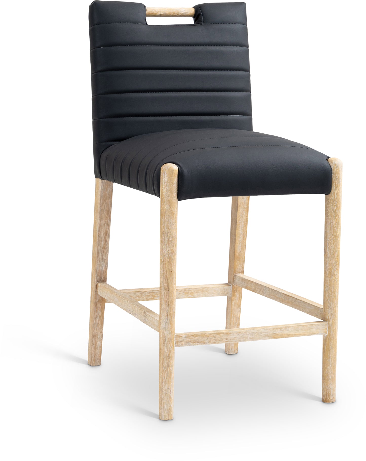 maxwell black vegan leather counter stool