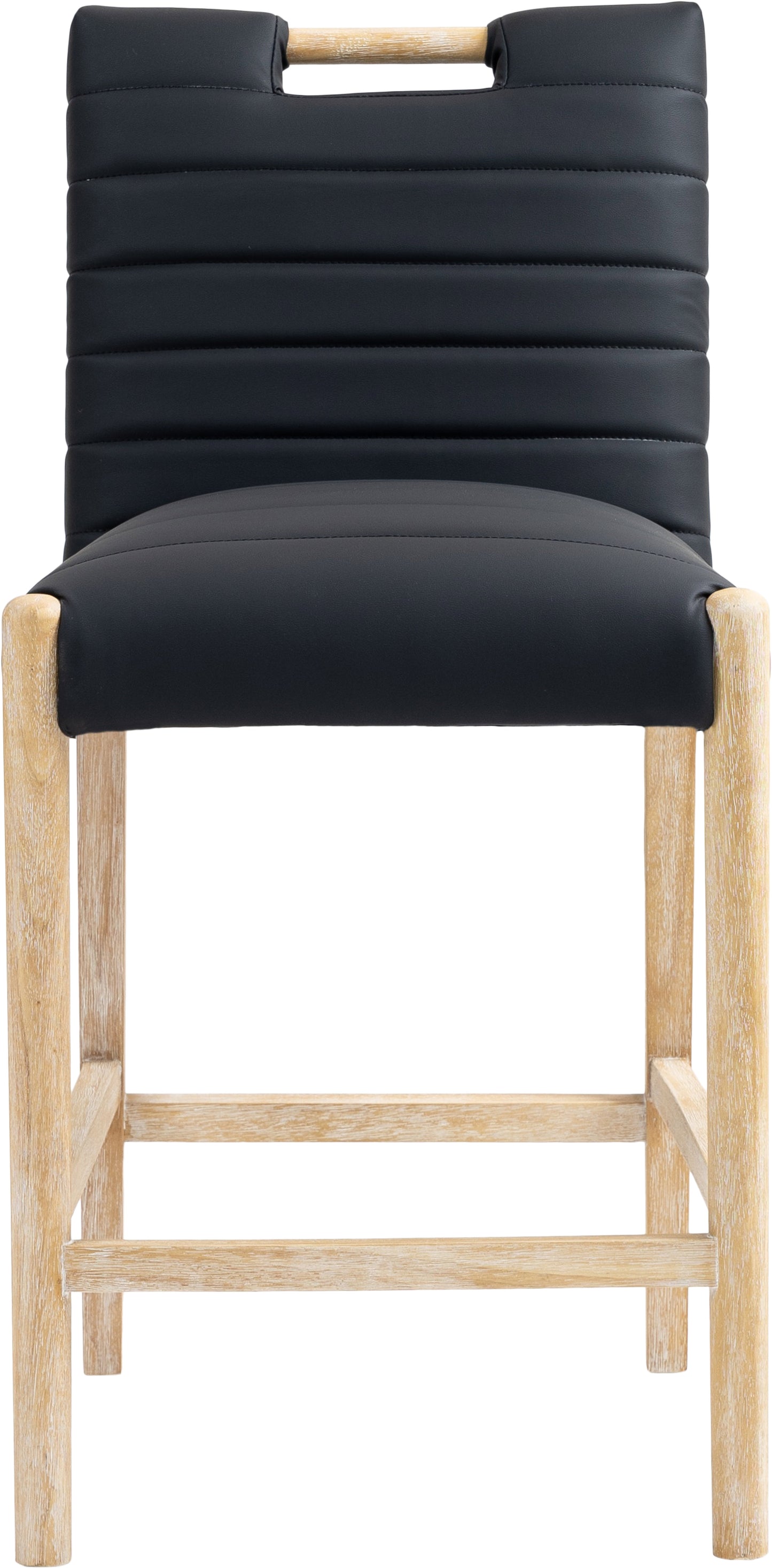 maxwell black vegan leather counter stool