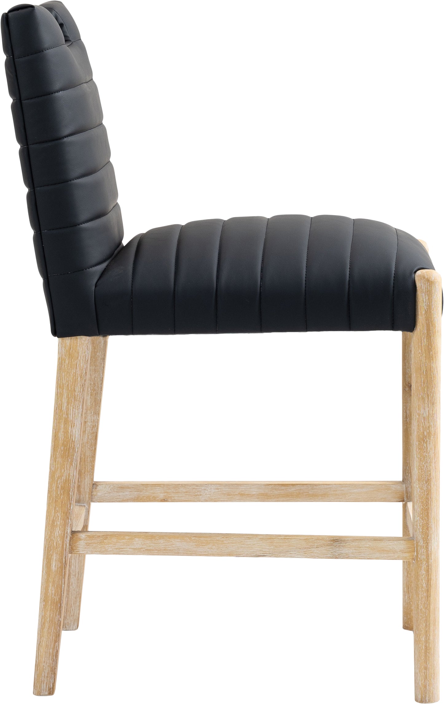 maxwell black vegan leather counter stool