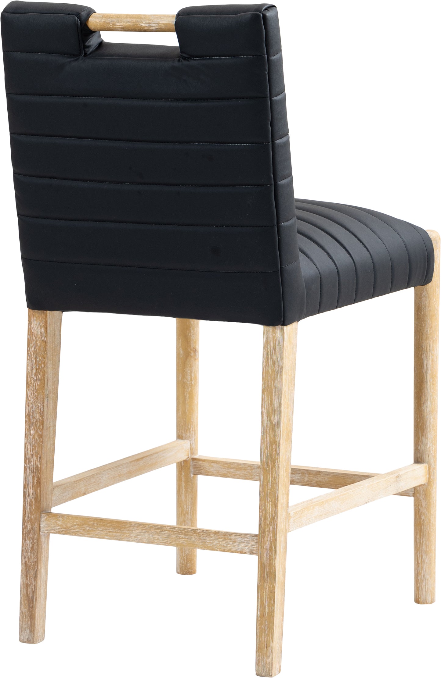 maxwell black vegan leather counter stool