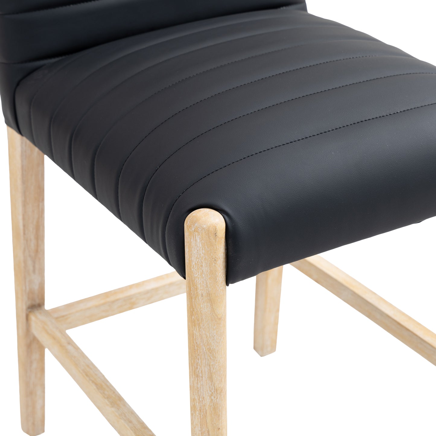 maxwell black vegan leather counter stool