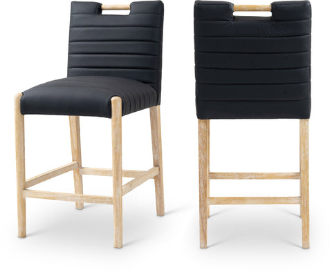 Juniper Black Vegan Leather Upholstered Counter Stool , 1 Piece (Style 1)