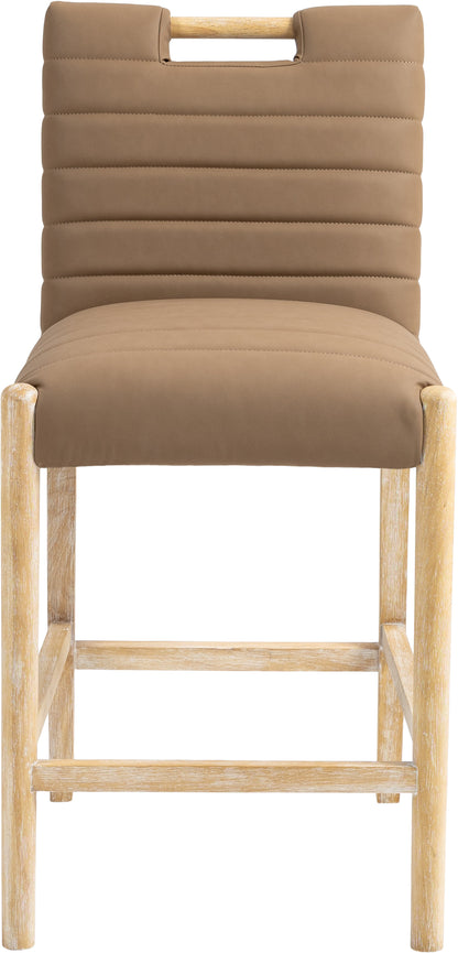 Maxwell Brown Vegan Leather Counter Stool