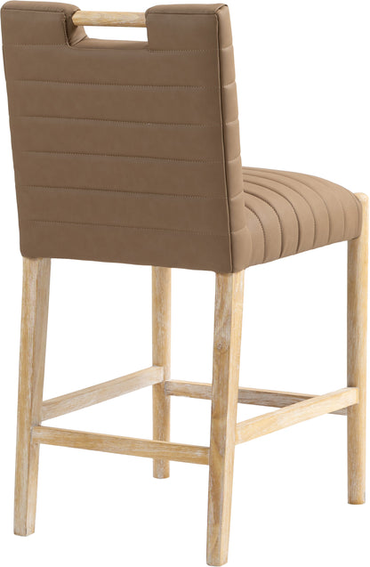 Maxwell Brown Vegan Leather Counter Stool