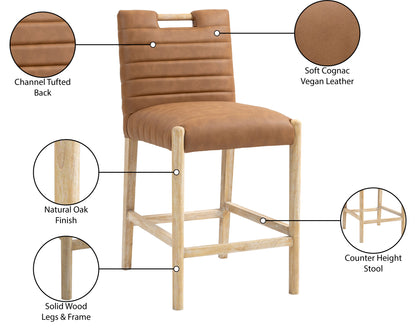 Maxwell Cognac Vegan Leather Counter Stool